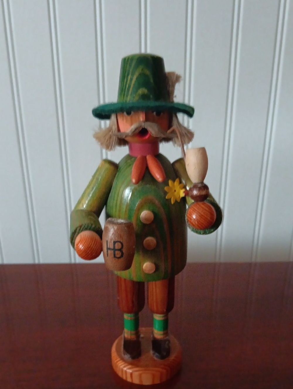 Vintage German Erzgebirgische Volkskunst  Carved Wood Smoker Incense Burner